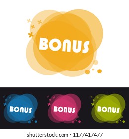 Four Colorful Transparency Bonus Buttons - Vector Illustration - Isolated On Black And White Background