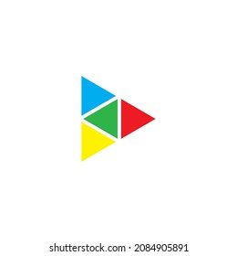 four colorful triangles, simple symbol triangle logo vector