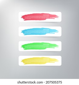 Four colorful vector stickers.