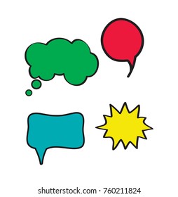 Four colorfull speech vector bubbles