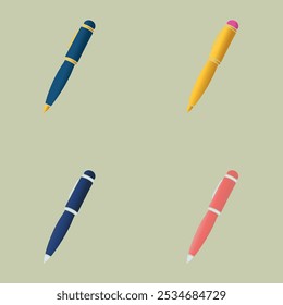 The four colors of the pens that everyone uses are given.