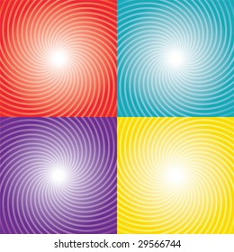 Four colors swirl rays