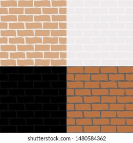 Four colors wall seamless Vector illustration background - texture pattern for continuous replicate