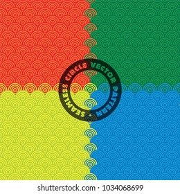 four colour seamless circle pattern