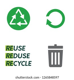 Four colour vector icons on recycling theme