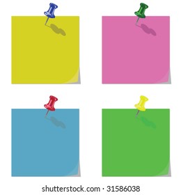 Four Coloured Memo Reminders Blank