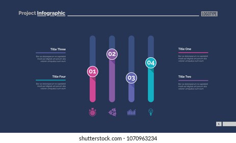 Four columns bar chart. Business data. Option, diagram, design. Creative concept for infographic, templates, presentation, report. Can be used for topics like analysis, statistics, finance.