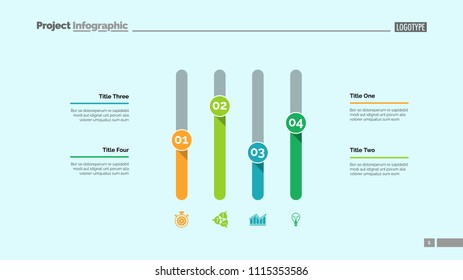 Four columns bar chart. Business data. Option, diagram, design. Creative concept for infographic, templates, presentation, report. Can be used for topics like analysis, statistics, finance.