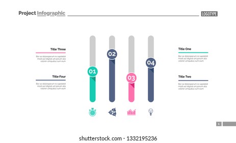 Four columns bar chart. Business data. Option, diagram, design. Creative concept for infographic, templates, presentation, report. Can be used for topics like analysis, statistics, finance.