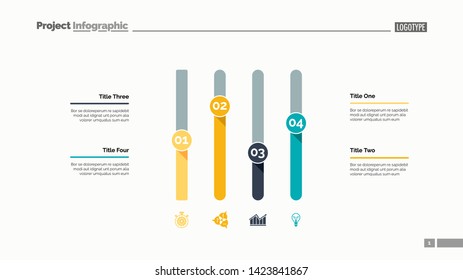 Four columns bar chart. Business data. Option, diagram, design. Creative concept for infographic, templates, presentation, report. Can be used for topics like analysis, statistics, finance.