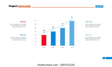 Four Columns Bar Chart Slide Template