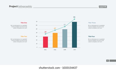 Four Columns Bar Chart Slide Template