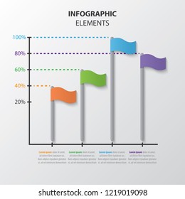 four columns, chart, graph,. Infographics management, finance, analytics, presentation. Vector illustration.