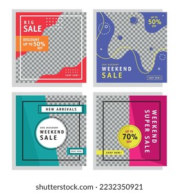 four commercial set banners templates