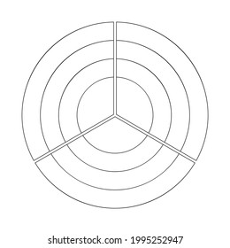 Four Concentric Circle Diagram Vector Illustration