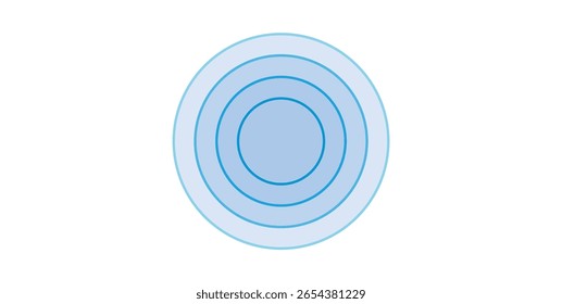 Diagrama de Quatro Círculos Concêntricos em Geometria.