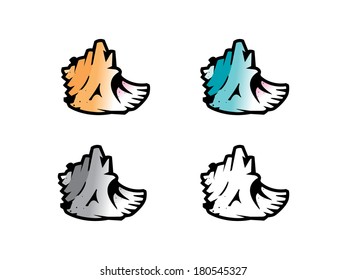 Four Conch Shell marks in Orange, Green, Gray and White.