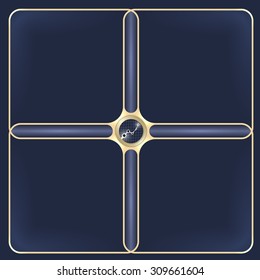 Four connected golden frames for your white text  and graph