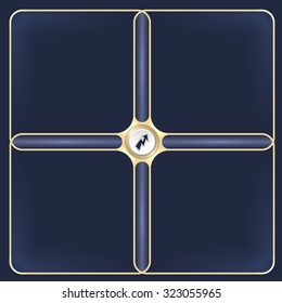 Four connected golden frames for your white text and flash