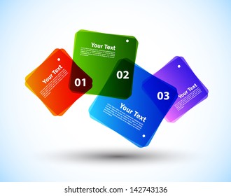 Four connected squares in different colors