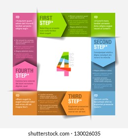 Four consecutive steps cycle - design template. Fully editable vector. Can be used for any design.