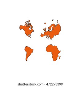 Four continents icon.