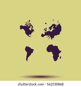 Four continents icon.