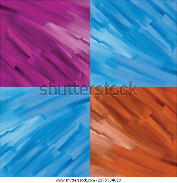 Four\
contrast colored background tile divided by purple, orange, and\
blue colors vector wallpaper social media\
template