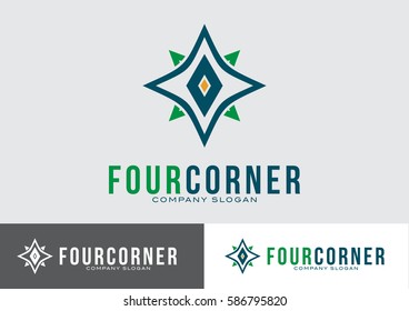 Four Corner Logo Template Design Vector