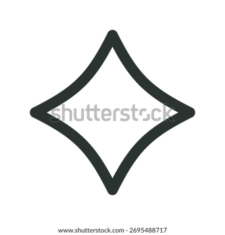 Four corner star outline symbol. 4 corners star astrological symbol with editable stroke