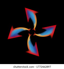 the four corners of the arrow design vector