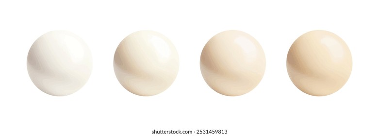 Four Creamy Spheres with Subtle Gradient Tones