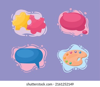 four creative art set icons