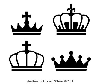 cuatro coronas, oro y negro, ilustración vectorial 