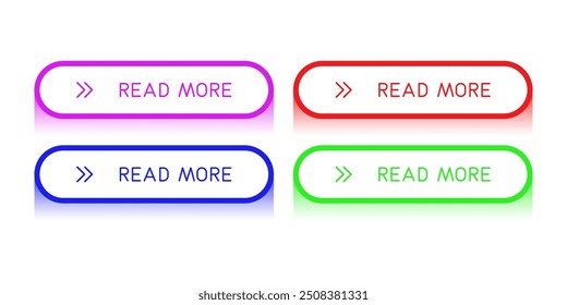 Four CTA buttons: Read more with colorful shadows.