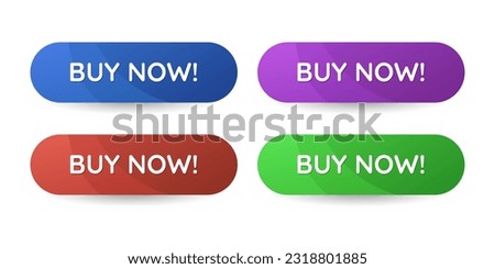 Four CTA buttons set: blue, red, violet and green.