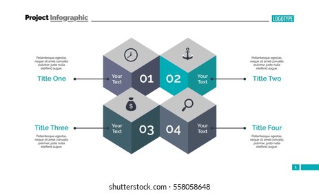 Four Cubes Diagram Slide Template