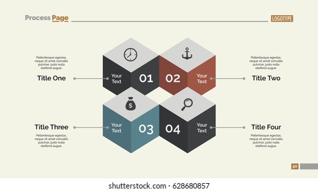 Four Cubes Diagram Slide Template