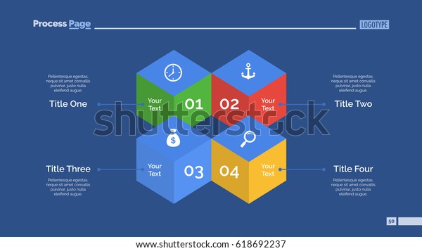 Four Cubes Diagram Slide Template Stock Vector (Royalty Free) 618692237 ...