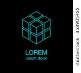 Four cubes simple logo concept, vector