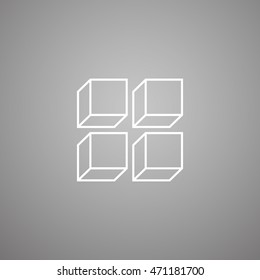 Four cubes simple logo concept, vector