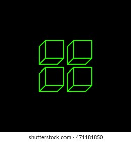 Four cubes simple logo concept, vector