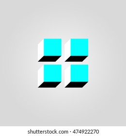 Four cubes simple logo concept, vector