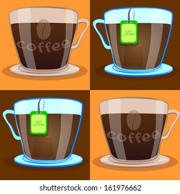 four cups of hot drinks