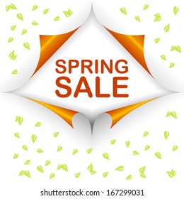 four curled corners for spring sale promotion