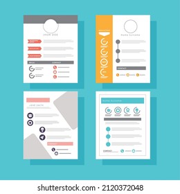 four curriculum vitae set templates