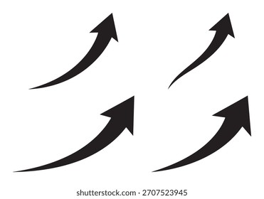 Cuatro flechas curvas apuntando hacia arriba que simbolizan crecimiento y progreso