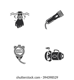 four cute diving icons