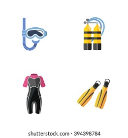four cute diving icons