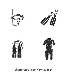 four cute diving icons